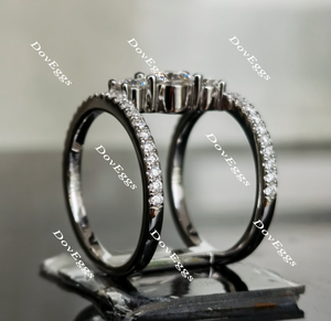 Doveggs round half eternity pave moissanite wedding band/moissanite enhancer-17mm band width