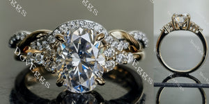 side stones moissanite engagement ring