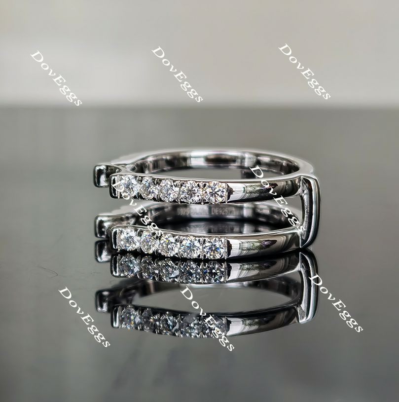 Karen's happy decision round moissanite enhancer/lab grown diamond wedding band