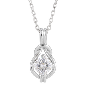 doveggs sterling silver 1.1 carat g-h color cushion moissanite pendant necklace