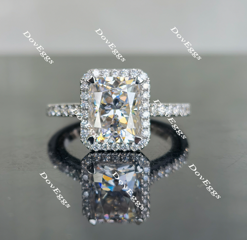 halo moissanite engagement ring