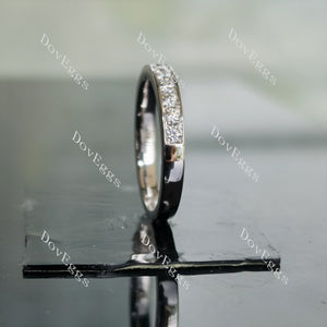 Doveggs half eternity channel set moissanite/lab grown diamond wedding band-2.5mm band width