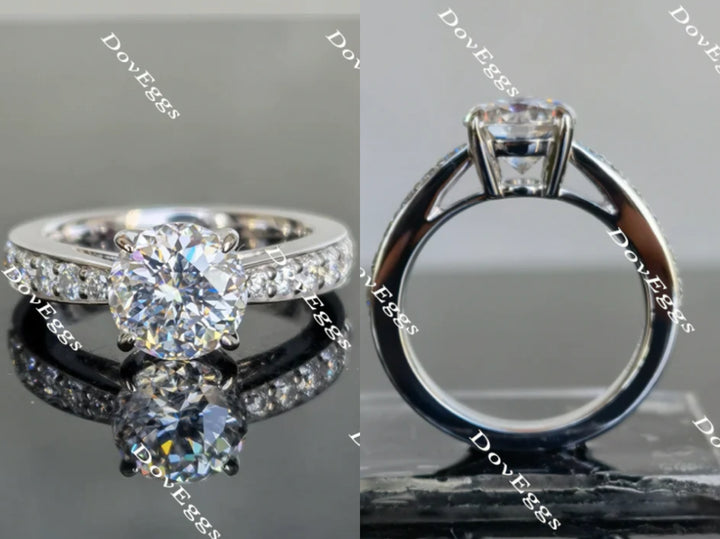 Doveggs round half eternity moissanite engagement ring - DovEggs-Seattle