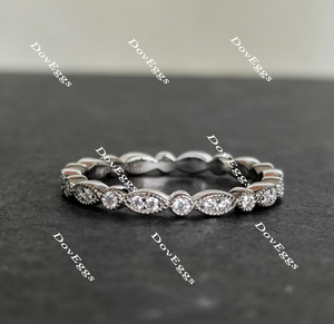 Doveggs round full eternity moissanite/lab grown diamond wedding band-2.4mm band width