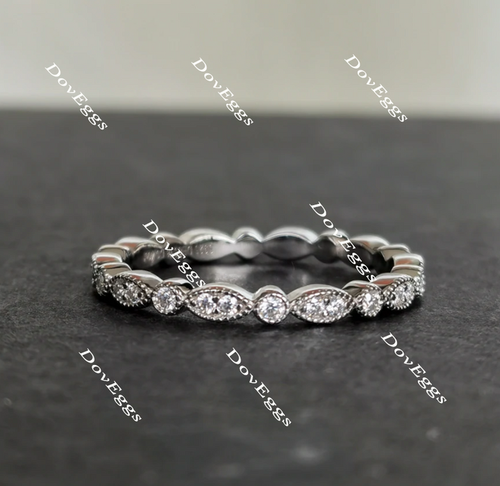 Doveggs round full eternity moissanite/lab grown diamond wedding band-2.4mm band width - DovEggs-Seattle