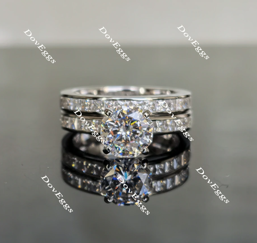 channel set moissanite bridal set