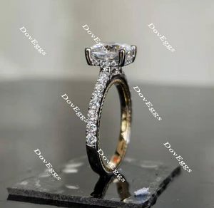 Doveggs cushion paved moissanite engagement ring