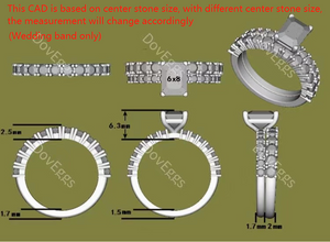 Doveggs round half eternity pave moissanite/lab grown diamond wedding band (wedding band only)-2.0mm band width