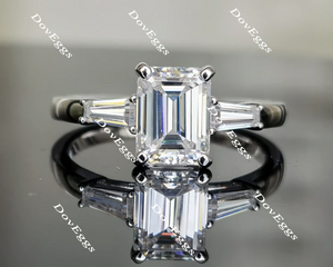 three-stone moissanite engagement ring 