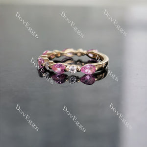 Doveggs half eternity stacking infinity colored gem & moissanite wedding band-1.7mm band width