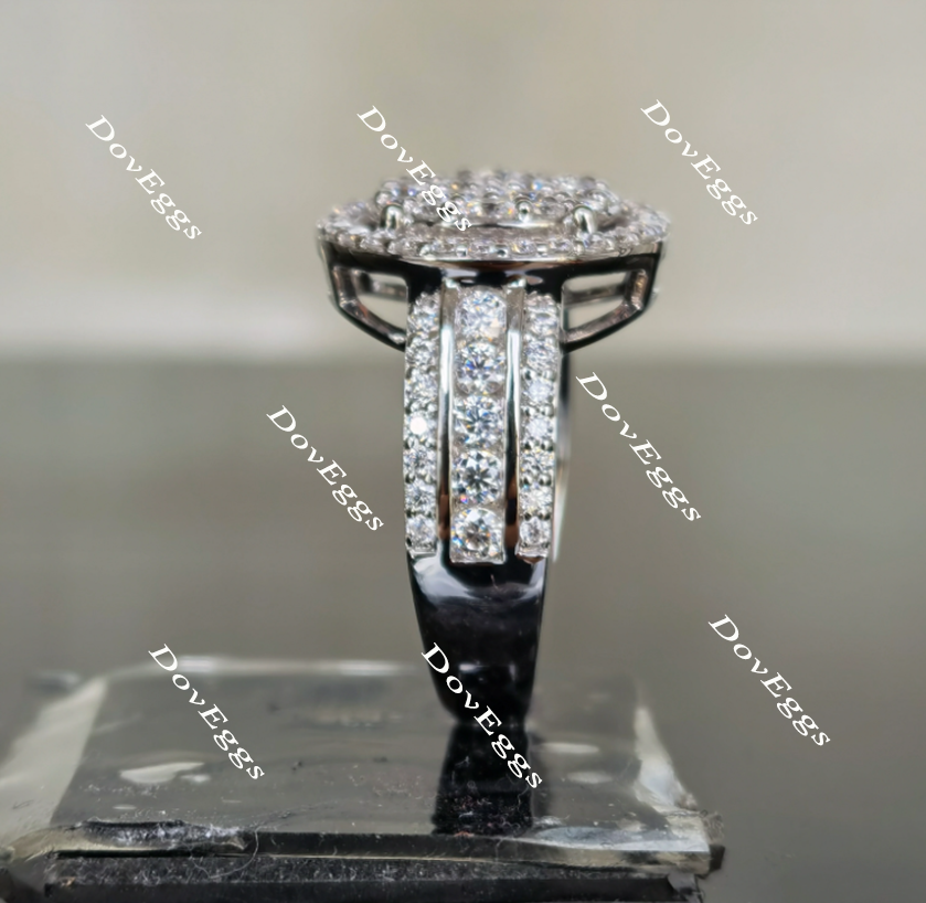 Doveggs half eternity moissanite/lab grown diamond wedding band-3.2mm band width