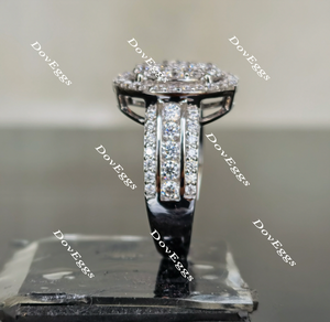 Doveggs half eternity moissanite/lab grown diamond wedding band-3.2mm band width