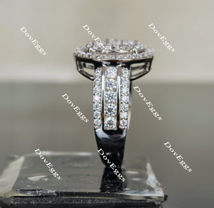 Doveggs half eternity moissanite engagement ring/lab grown diamond wedding band-3.2mm band width