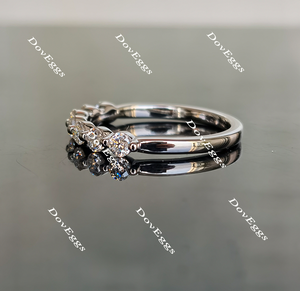 Doveggs round seven stone moissanite/lab grown diamond wedding band-2.0mm band width