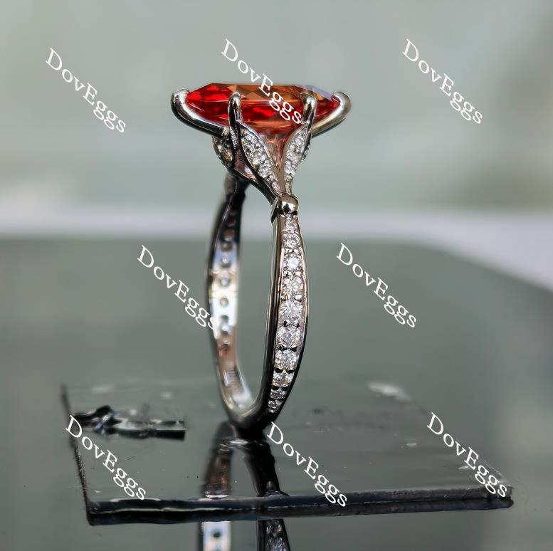 Doveggs marquise art deco orange sapphire colored gem engagement ring