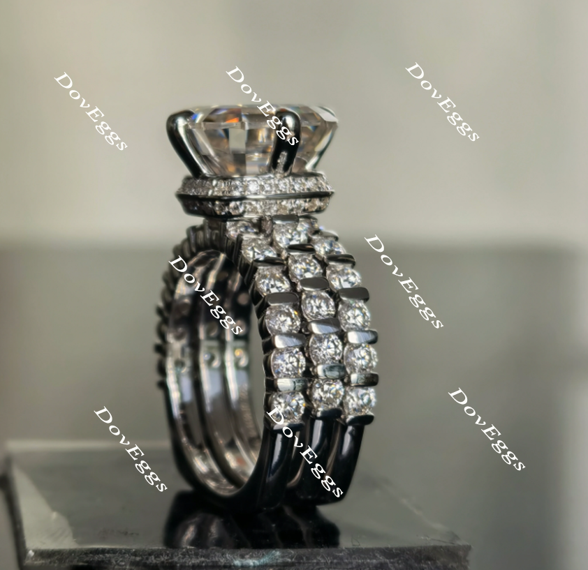 Doveggs euro shank round moissanite /Lab grown diamond wedding band(one piece of wedding band only)-1.7mm band width