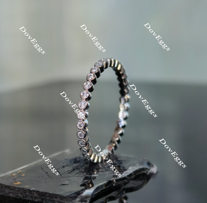 Doveggs round full eternity moissanite ring/lab grown diamond wedding bands-1.8mm band width