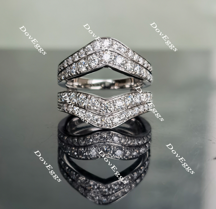 Doveggs channel set moissanite enhancer/lab diamond band-7.5mm band width - DovEggs-Seattle