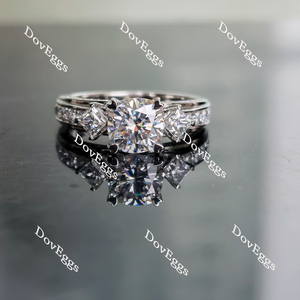 Doveggs cushion side-stone half eternity moissanite engagement ring