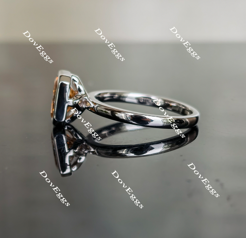 Wendyann's bezel setting champagne radiant moissanite engagement ring