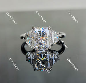 three-stone moissanite engagement ring