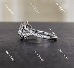 Doveggs cushion pave halo moissanite engagement ring