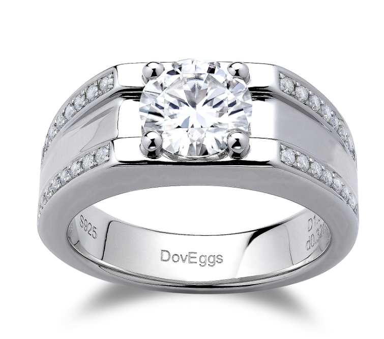 doveggs sterling silver 1.5 carat gh color round moissanite ring