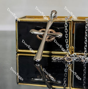 Doveggs the cross moissanite/lab grown diamond pendant necklace (pendant only)