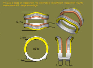 Doveggs round moissanite wedding band/moissanite enhancer-17.7mm band width