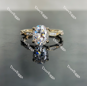 Doveggs oval floral moissanite engagement ring