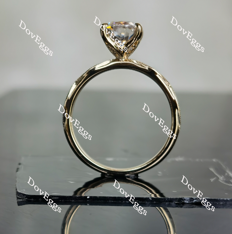 Doveggs oval floral moissanite engagement ring