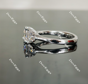 Doveggs three stone moissanite engagement ring for women