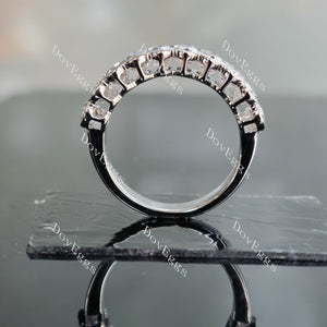 Harmony oval bezel 10 stones moissanite wedding band-3.5mm band width