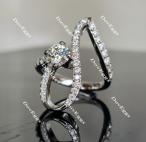 Doveggs octagon art deco moissanite engagement ring