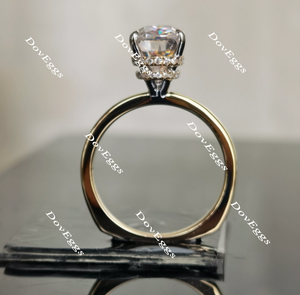 elongated oval moissanite engagement ring