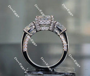 three-stone moissanite ring