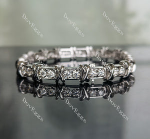 Doveggs round full eternity moissanite/lab grown diamond bracelet for women