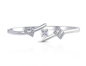 doveggs moissanite platinum plated silver 1 carat heart arrows cut moissanite bracelet bangle