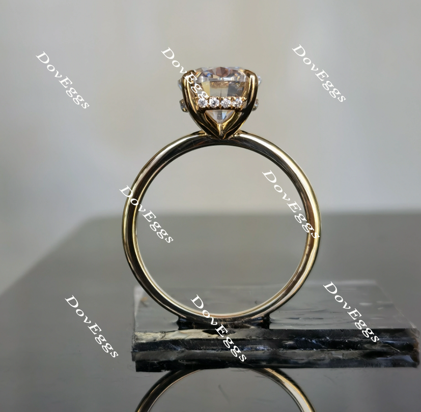 Doveggs hidden halo moissanite engagement ring