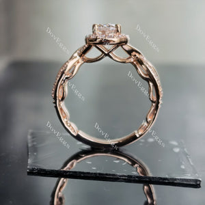 Doveggs pear halo moissanite bridal set (2 rings)