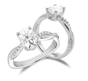 curved moissanite ring