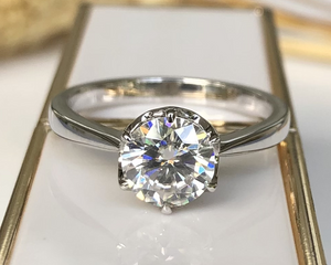 solitaire moissanite ring