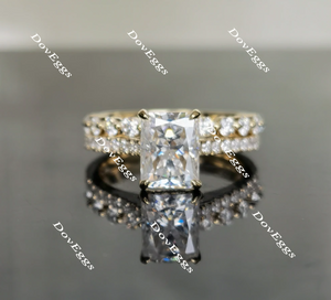 Doveggs half eternity pave moissanite/lab grown diamond wedding bands(wedding band only)-2.2mm band width