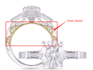 Doveggs oval vintage three-stone moissanite engagement ring