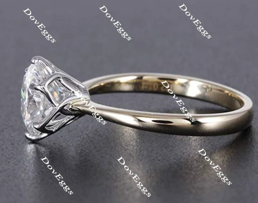 Doveggs flower shape solitaire moissanite engagement ring