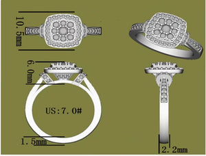 Doveggs round halo moissanite engagement ring for women