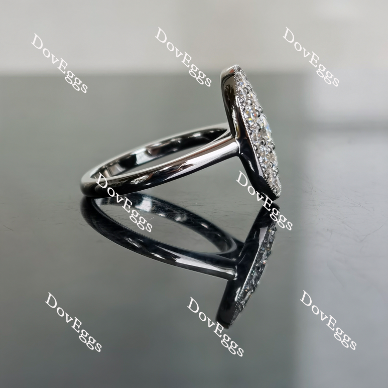 Doveggs oval shape round moissanite/lab grown diamond wedding band/moissanite ring