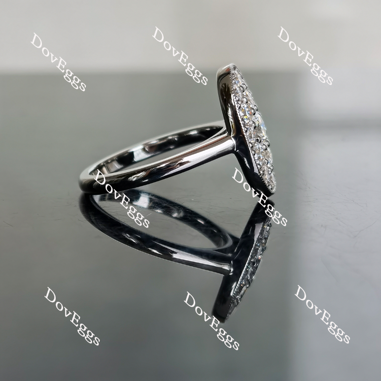 Doveggs oval shape round moissanite wedding band/moissanite ring