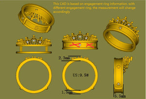 Doveggs crown moissanite guard ring/lab diamond enhancer-5.5mm band width