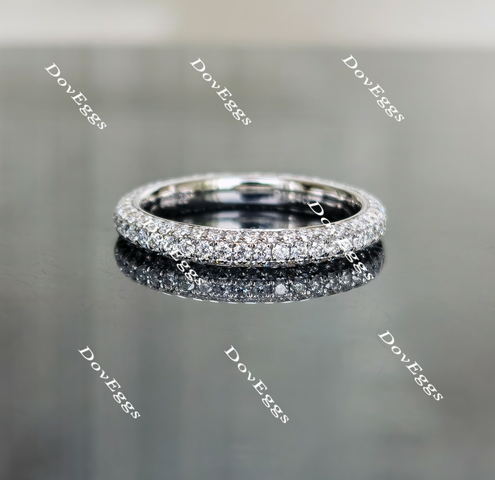 Doveggs full eternity pave moissanite /Lab grown diamond wedding band-2.7mm band width - DovEggs-Seattle